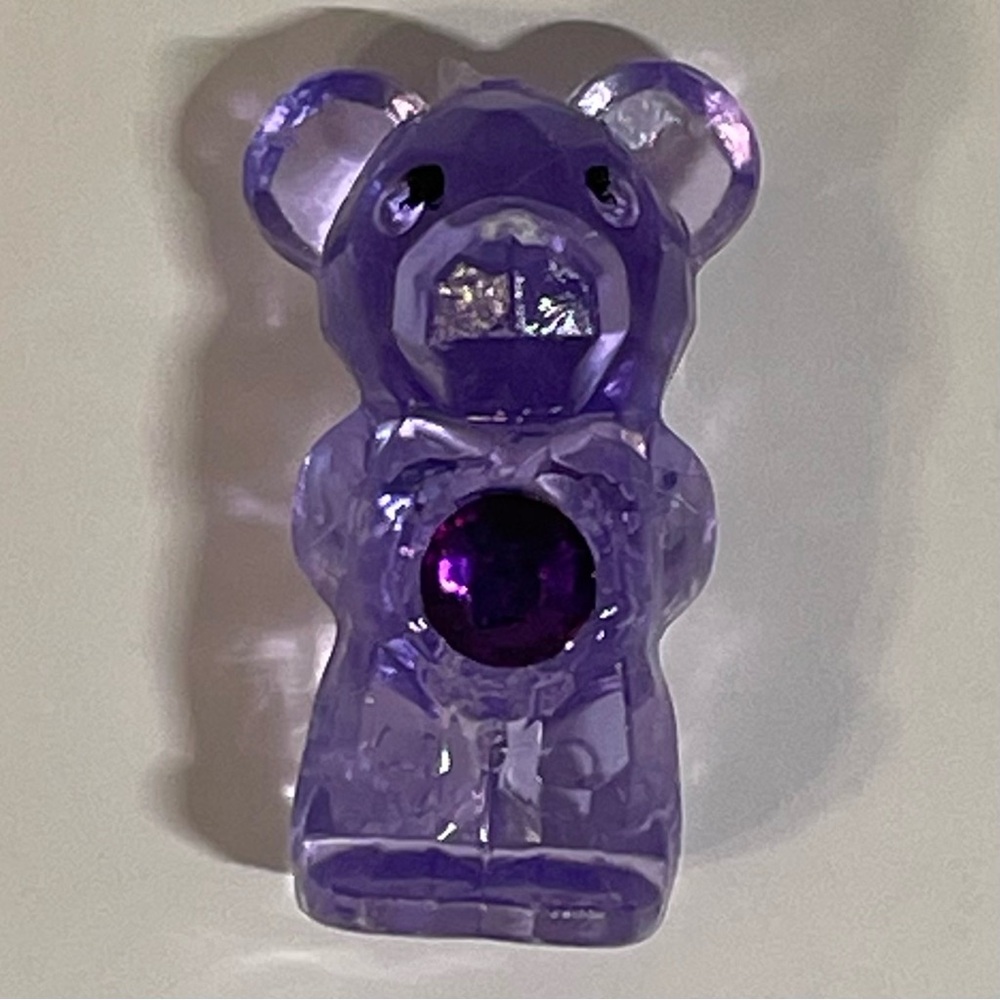 💜 [5/$10] TINY PURPLE TRANSLUCENT GEM LOOKING BEAR CHARM FIGURE 💜